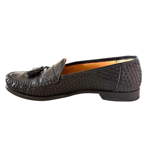 Mezlan Coral Black Leather Hand Made Tassel Woven Men’s Shoes Size 11.5 M main image 5